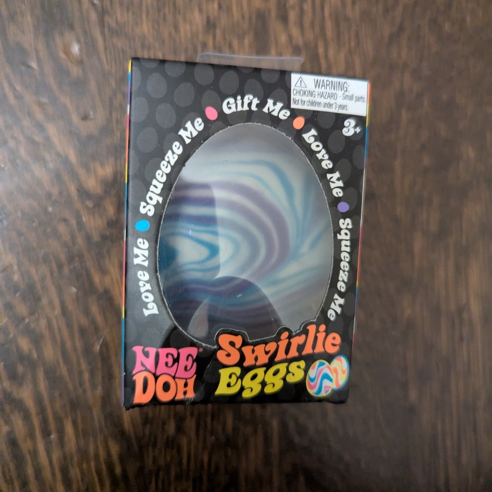 Nee Doh NeeDoh Swirlie Eggs Stress Toy by Schylling - Purple & Blue Swirl